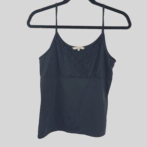 RW & Co Black Stretchy Empire Waist Babydoll Y2K Top Womens Size M